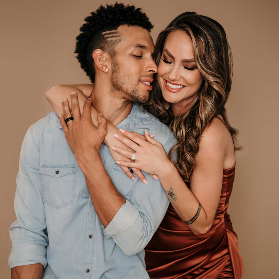 Portrait of a couple in a studio by Kristina Wikle