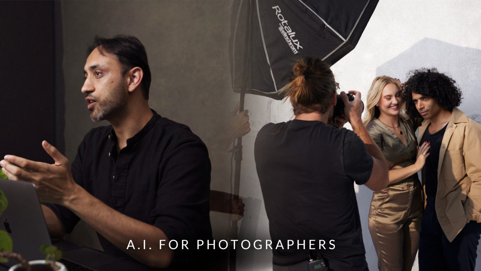 Pratik Naik and Felix Kunze on set for AI for Photographers